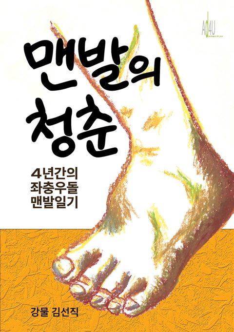 《맨발의 청춘》 표지 — 4년간의 좌충우돌 맨발일기, 강물 김선직